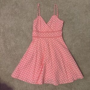 Pink and white floral mini dress #floraldress